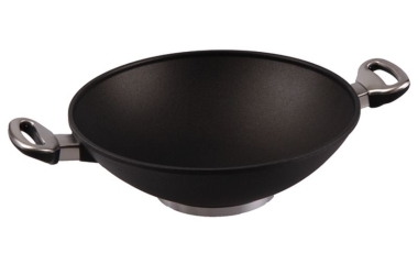 Titanový wok 32 cm s poklicí Harecker excelent 