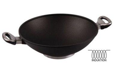 Titanový wok 32 cm s poklicí Harecker excelent Indukce